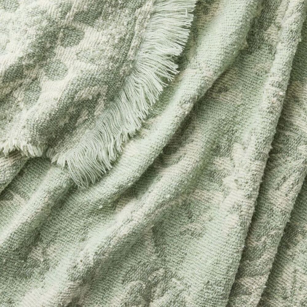 Threshold Studio Mcgee Sage Green Woven Fringe Throw Blanket - Picture 3 of 3
